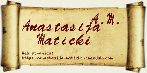 Anastasija Maticki vizit kartica